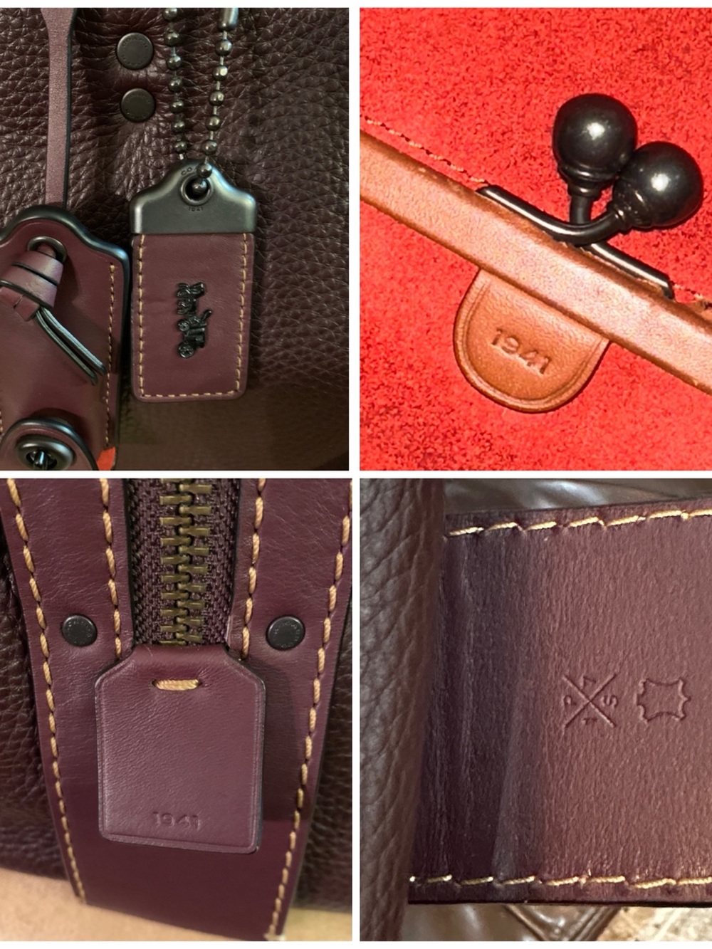 RESERVED - COACH 1941 Rogue 36 Satchel in Oxblood & Pewter w/Suede Interior HTF - Picture 11 of 17